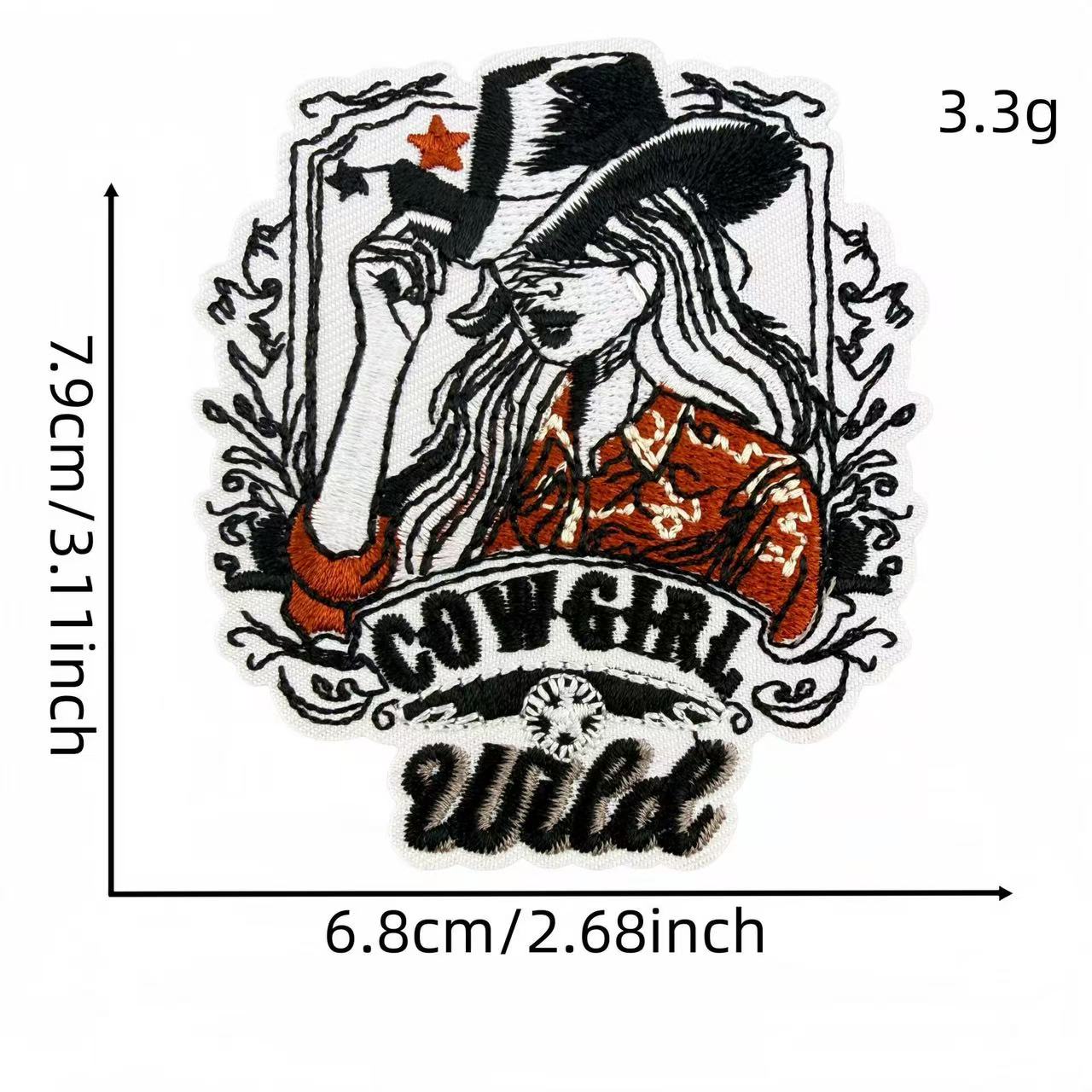 Western Cowgirl Embroidery Iron-On Patches