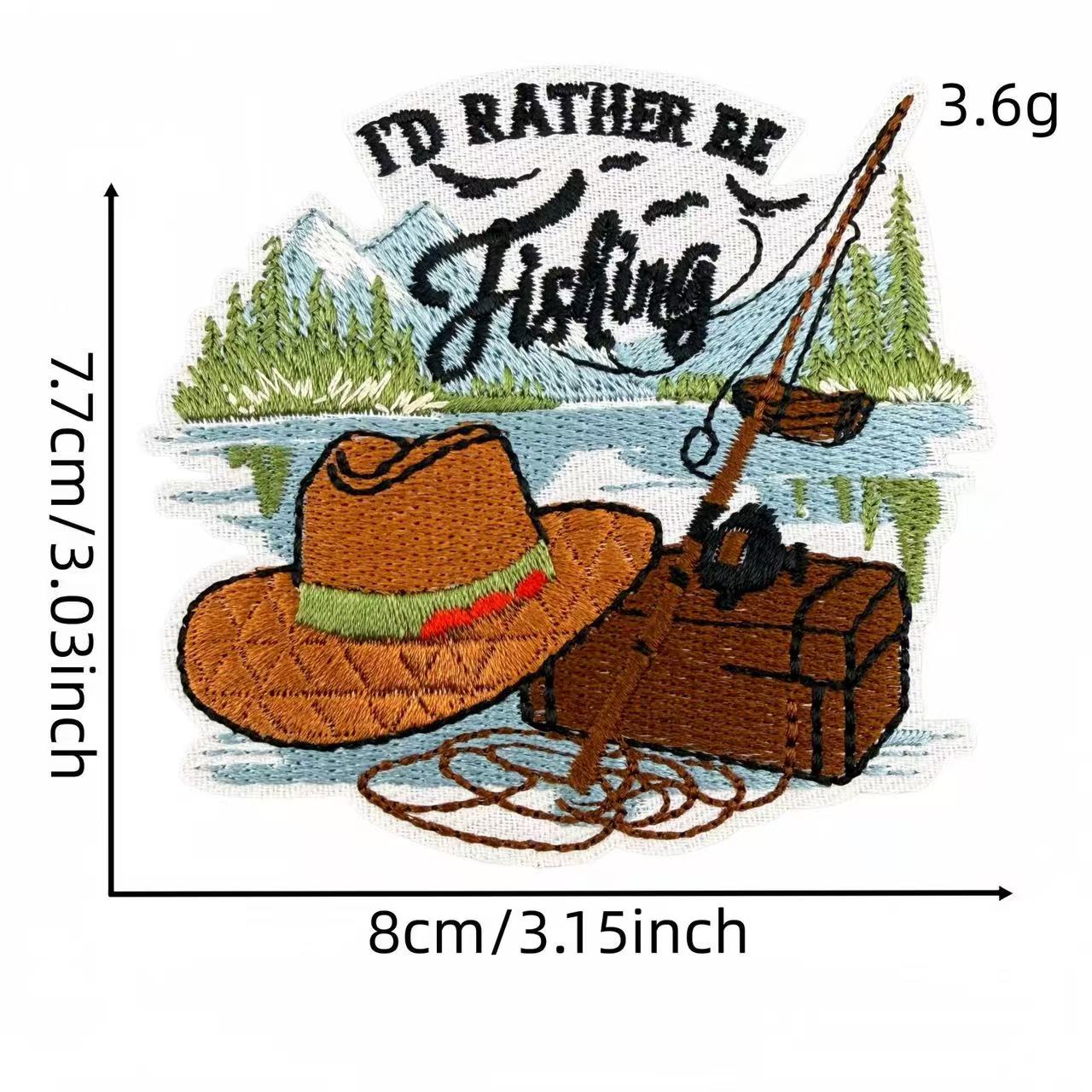 Fishing Theme Embroidery Iron-On Patches