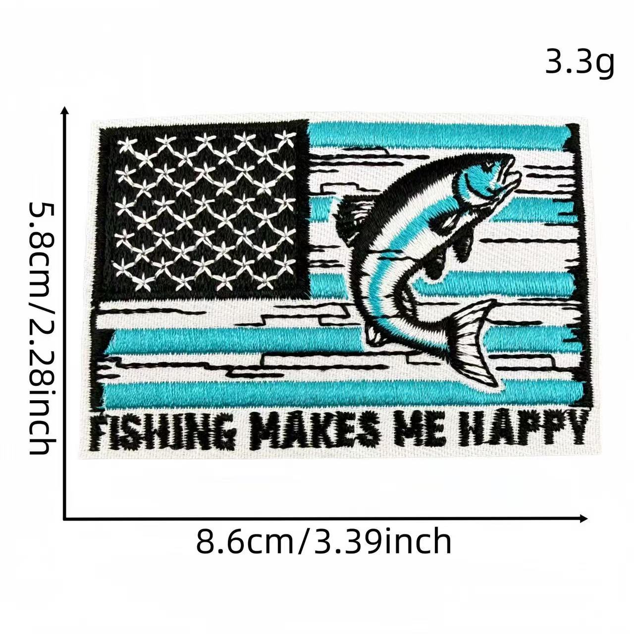 Fishing Theme Embroidery Iron-On Patches