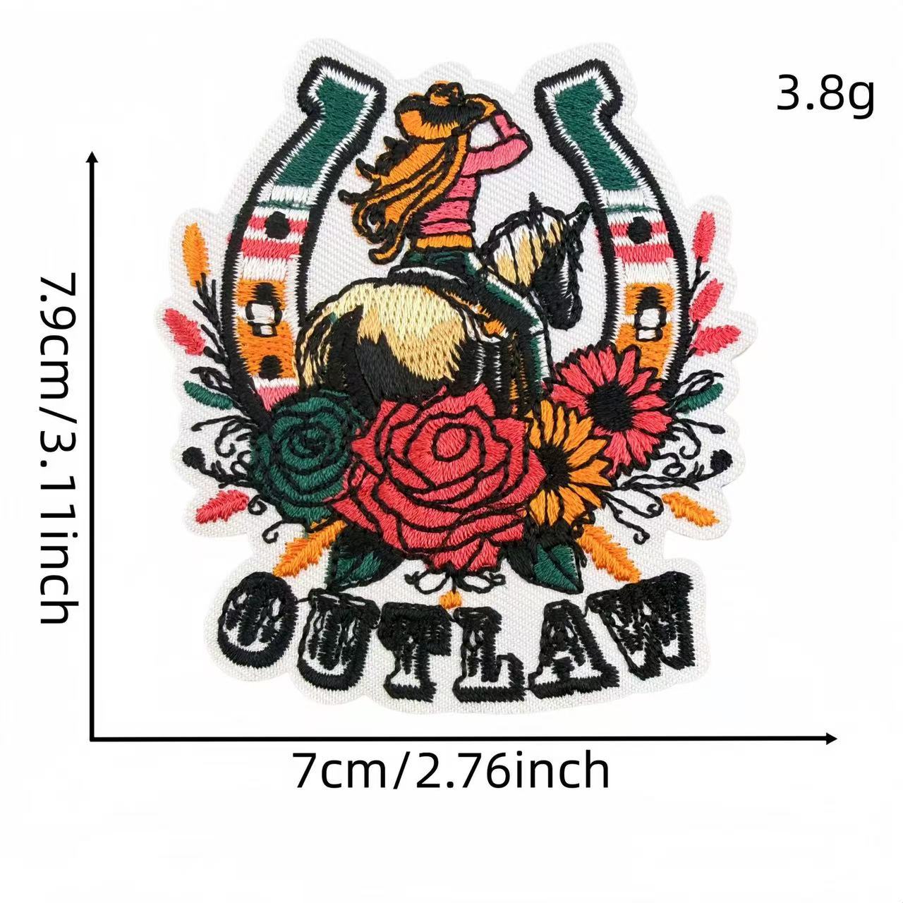Western Cowgirl Embroidery Iron-On Patches