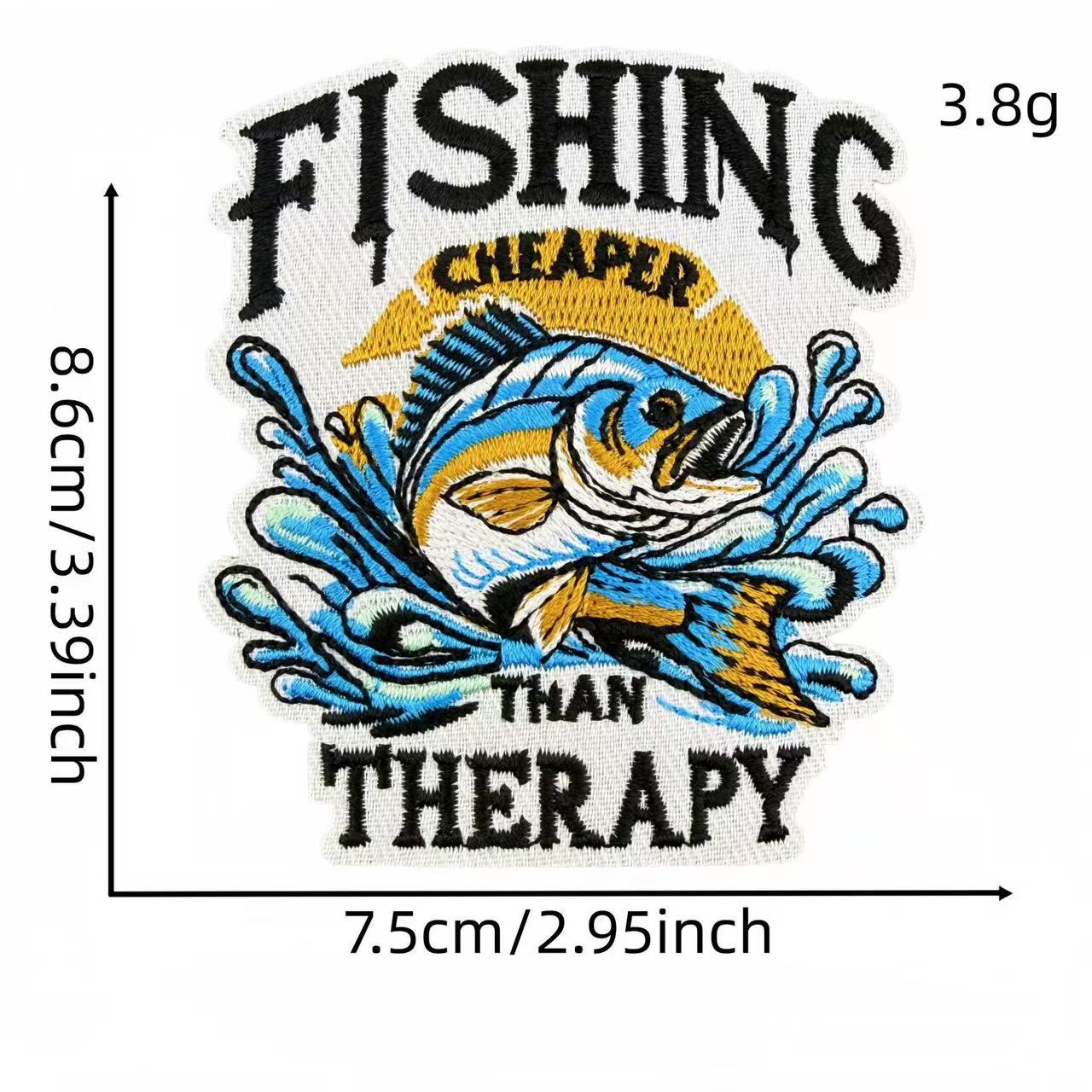 Fishing Theme Embroidery Iron-On Patches