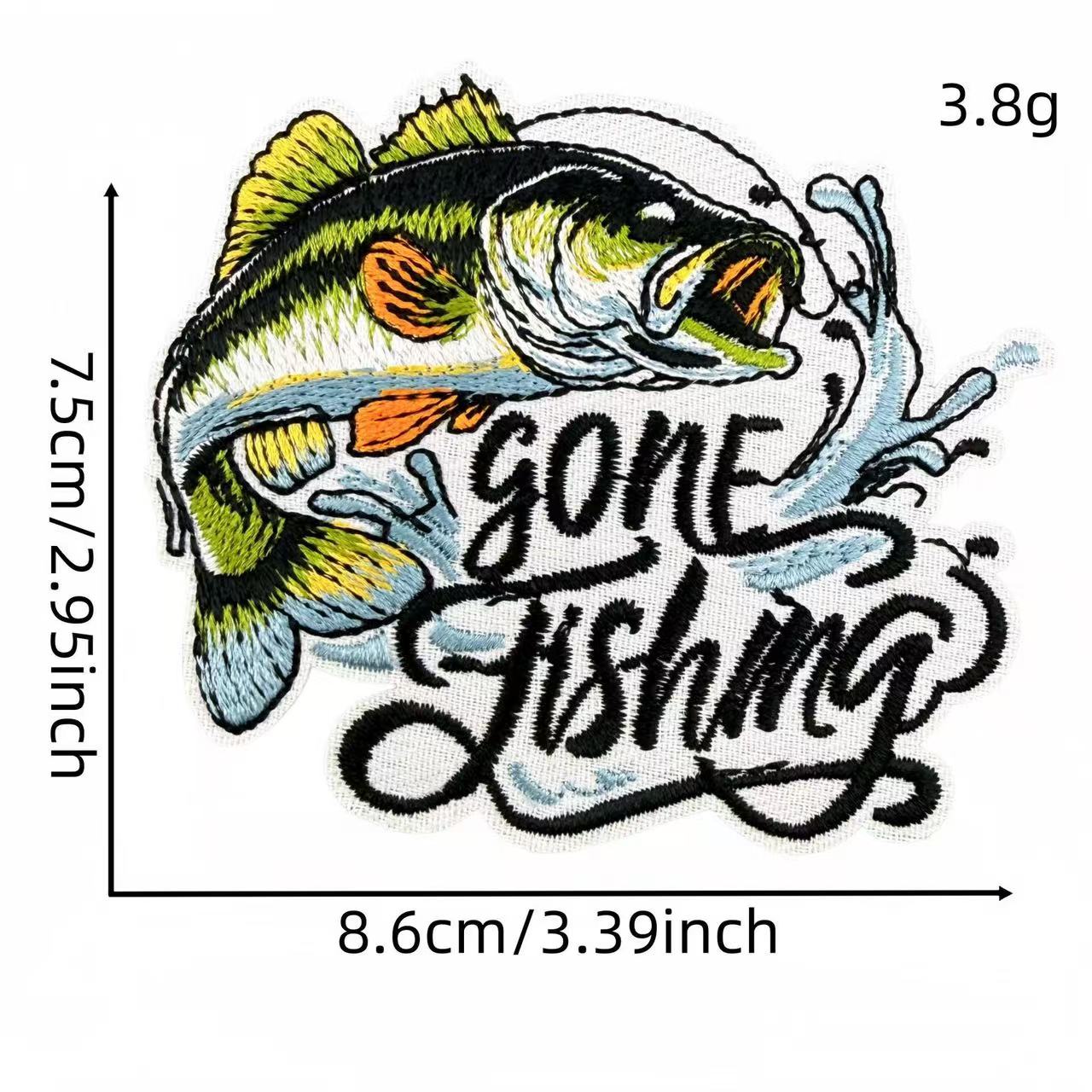 Fishing Theme Embroidery Iron-On Patches
