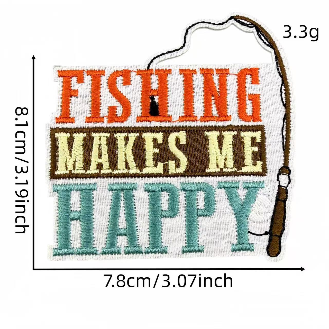 Fishing Theme Embroidery Iron-On Patches