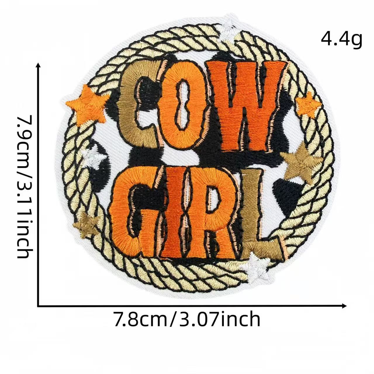 Western Cowgirl Embroidery Iron-On Patches