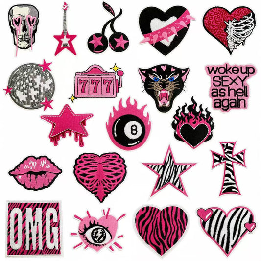 Y2K Punk Embroidery Iron-On Patches