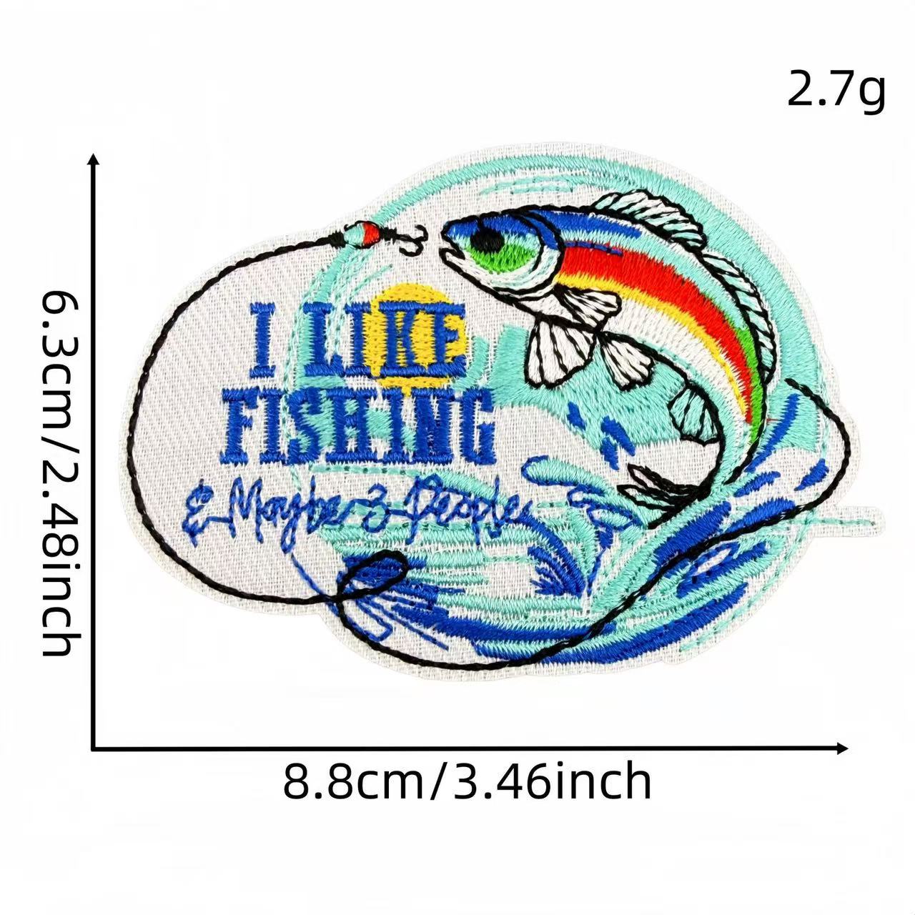 Fishing Theme Embroidery Iron-On Patches
