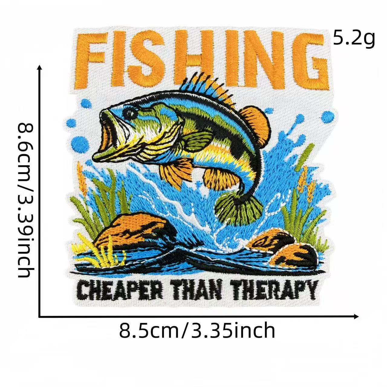 Fishing Theme Embroidery Iron-On Patches