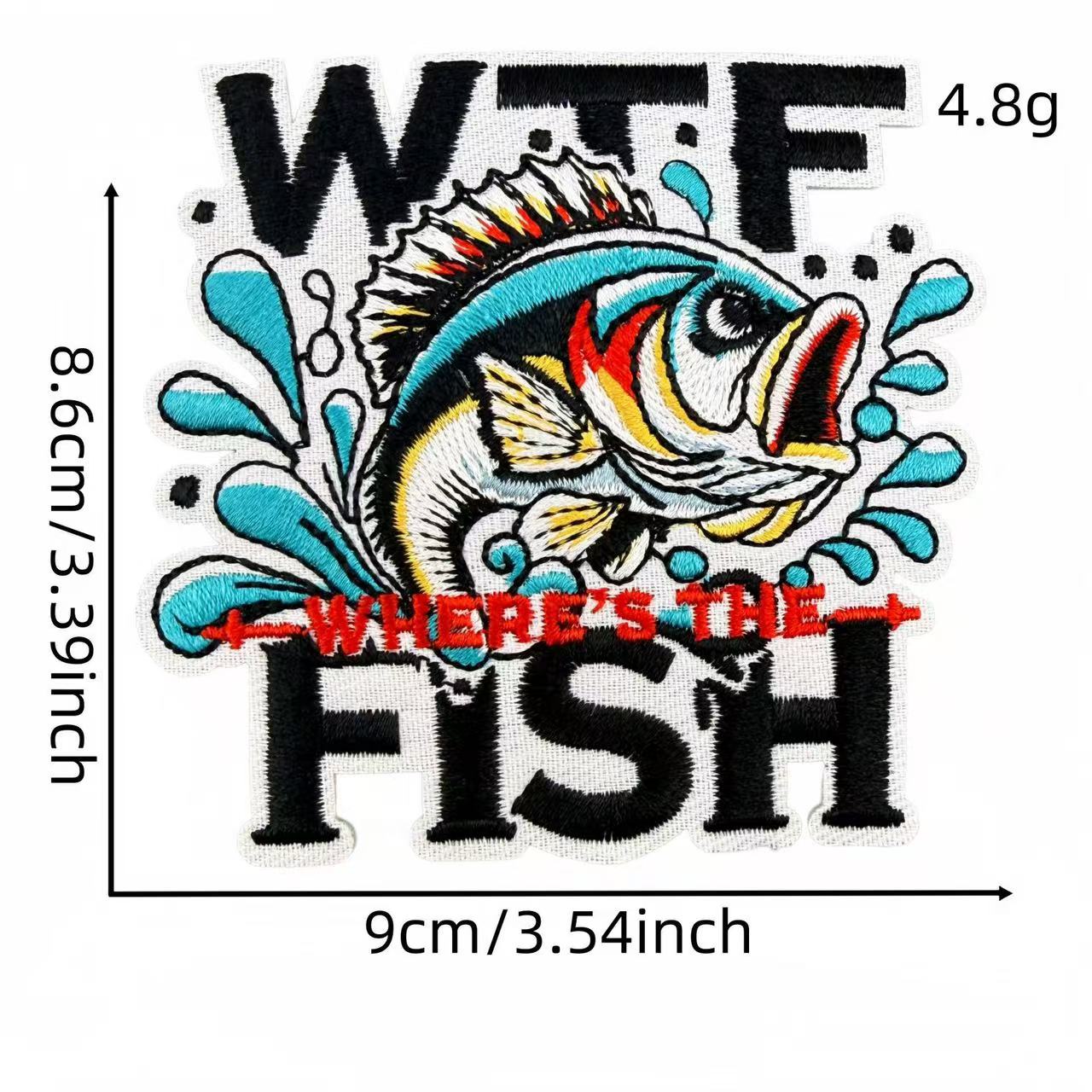 Fishing Theme Embroidery Iron-On Patches