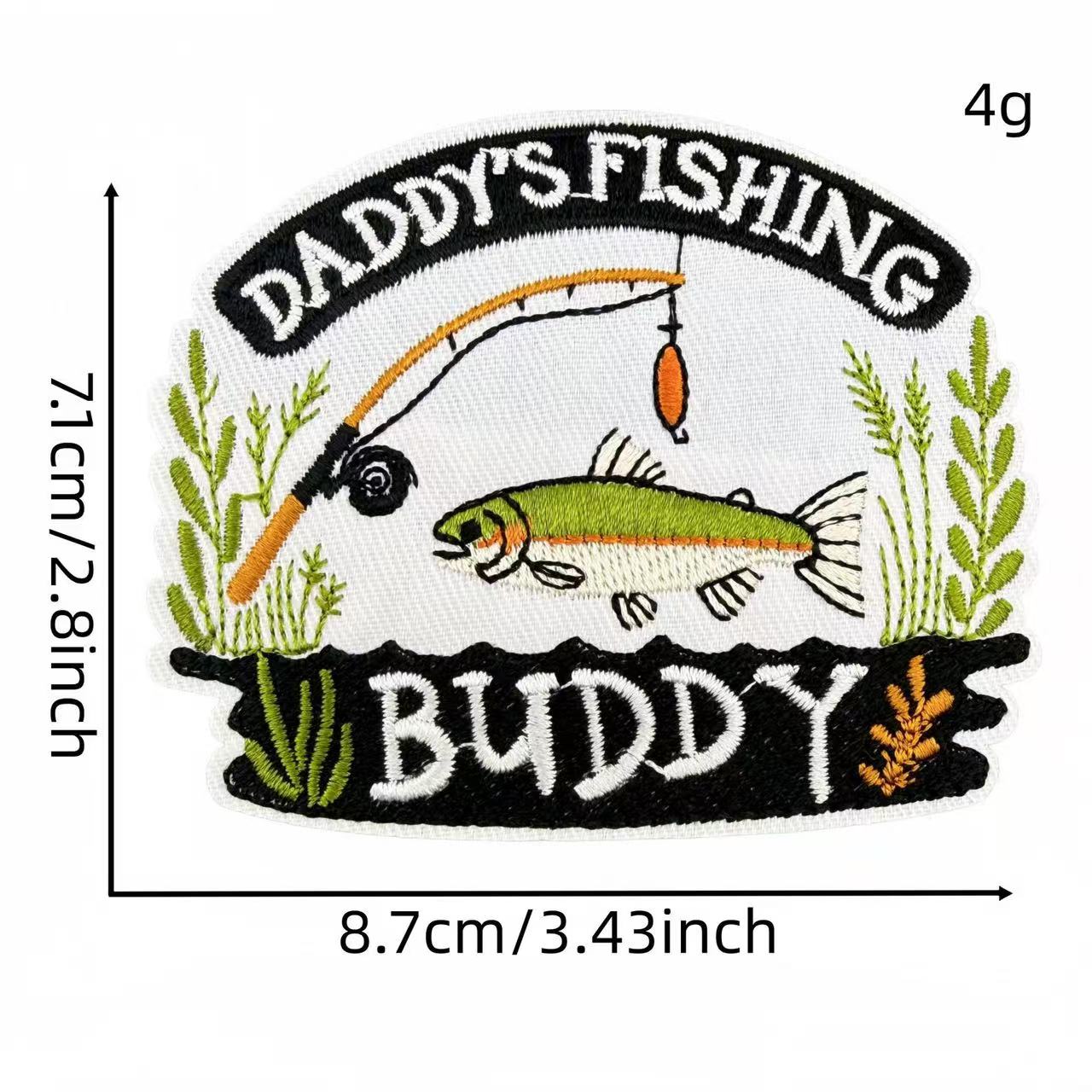Fishing Theme Embroidery Iron-On Patches
