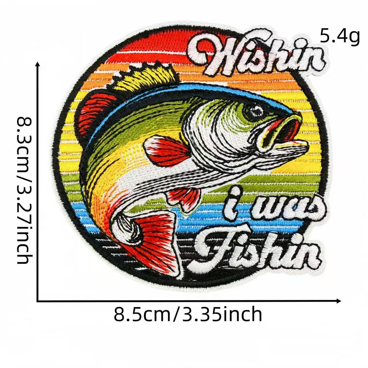 Fishing Theme Embroidery Iron-On Patches