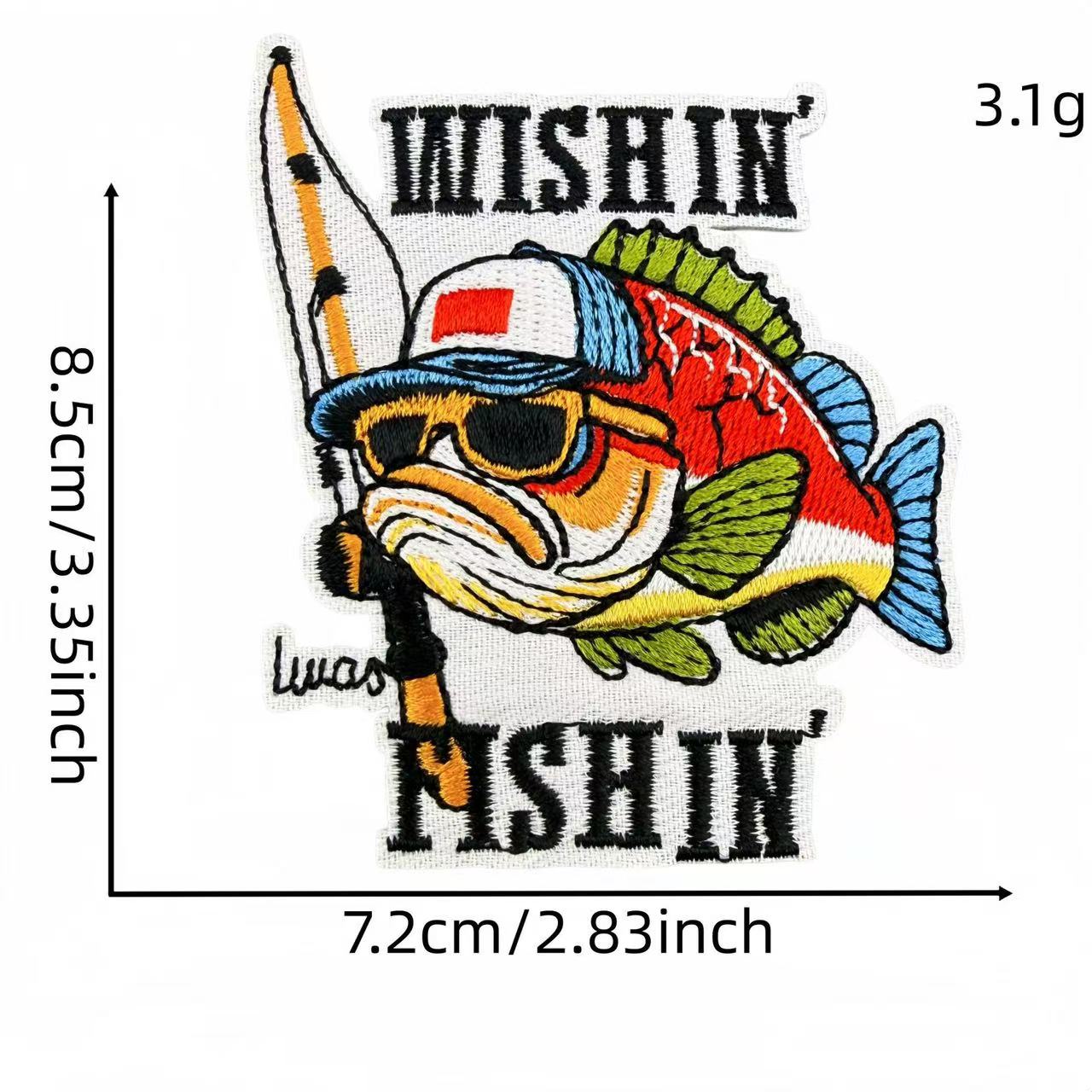 Fishing Theme Embroidery Iron-On Patches