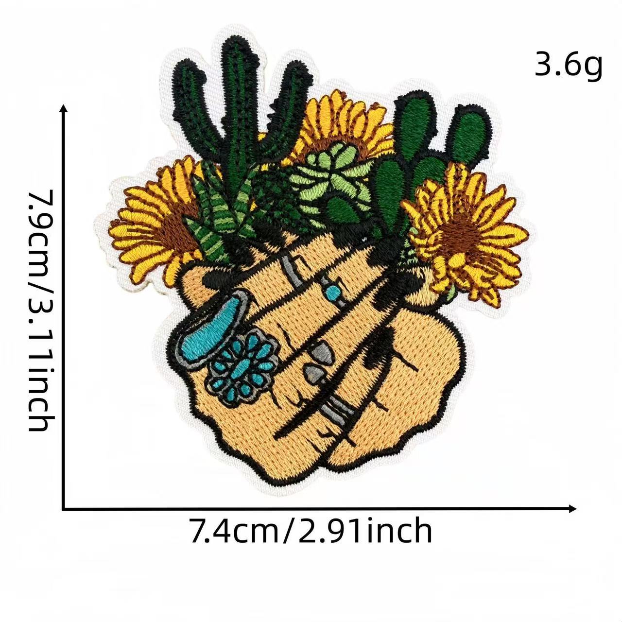 Western Cowgirl Embroidery Iron-On Patches