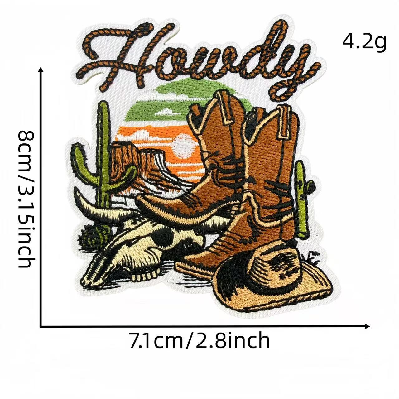 Western Cowgirl Embroidery Iron-On Patches