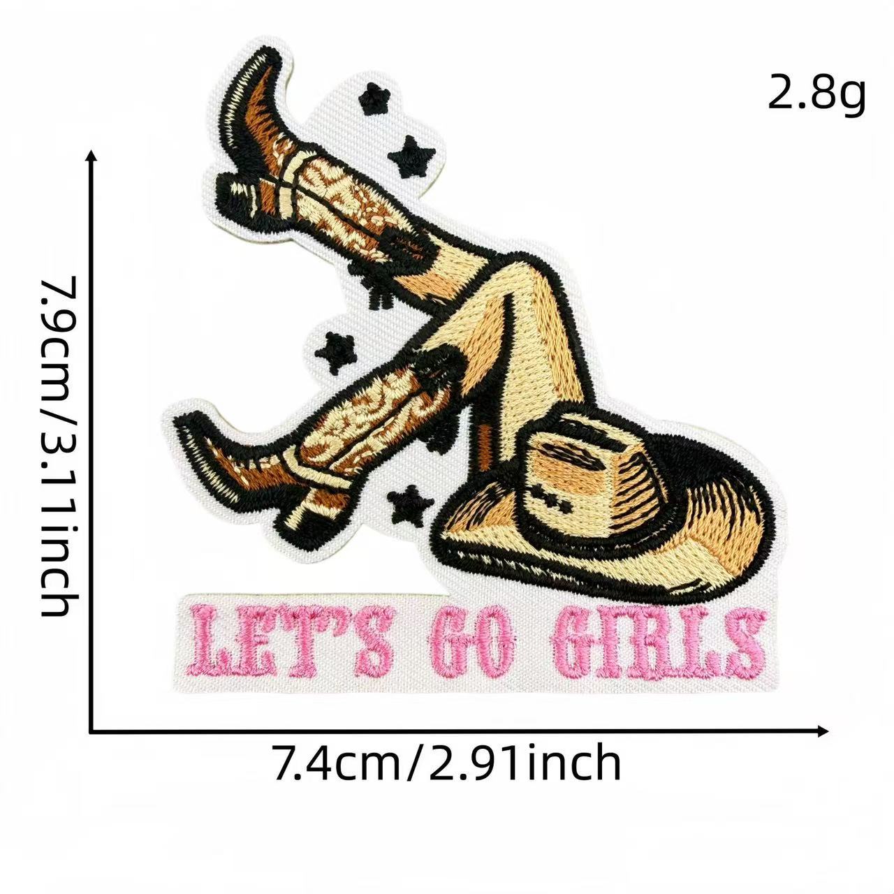 Western Cowgirl Embroidery Iron-On Patches