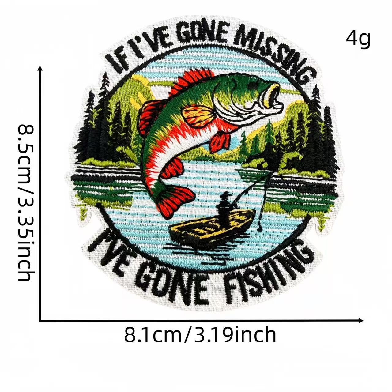 Fishing Theme Embroidery Iron-On Patches